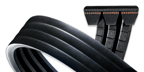 banded cogged v belt showing multiple belts joined for added stability